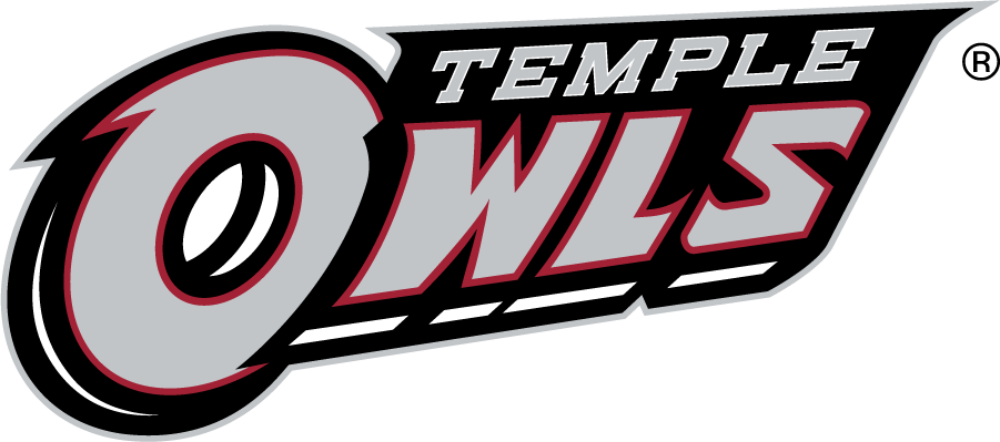 Temple Owls 2014-2020 Wordmark Logo v2 iron on transfers for clothing